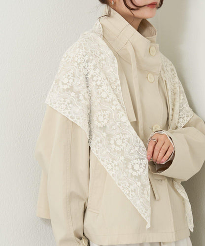 多種蕾絲拼接 絲巾
