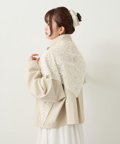 多種蕾絲拼接 絲巾