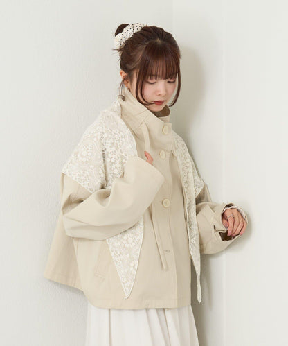 多種蕾絲拼接 絲巾