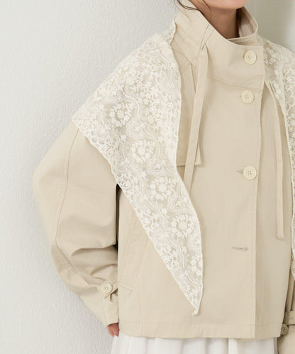 多種蕾絲拼接 絲巾
