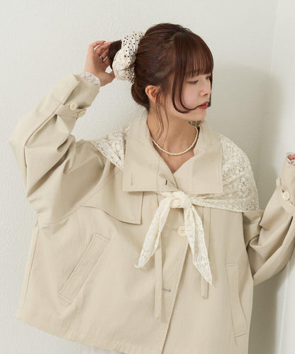 多種蕾絲拼接 絲巾