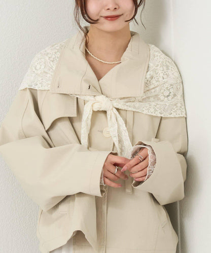 多種蕾絲拼接 絲巾