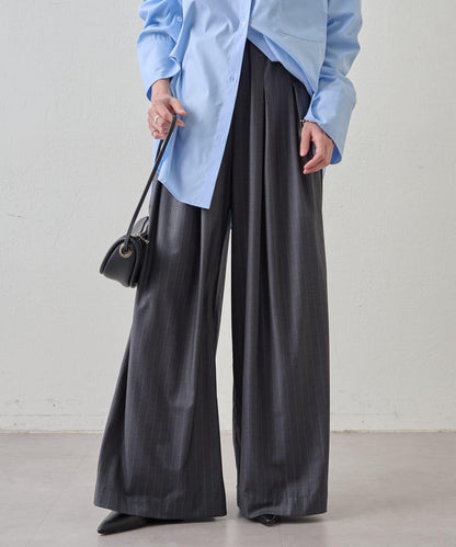 Omekashi 雙褶設計 休閒褲