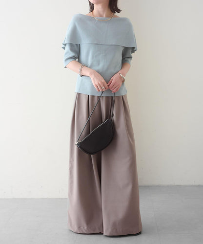 Omekashi 雙褶設計 休閒褲