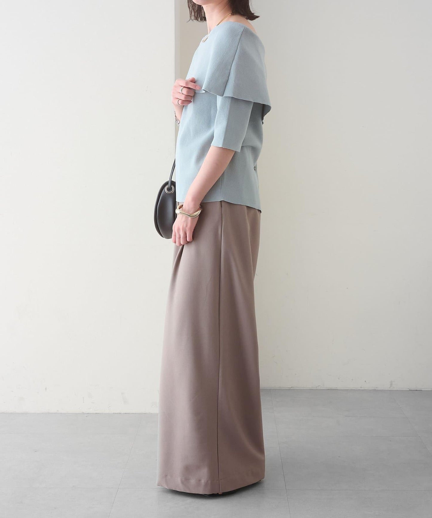 Omekashi 雙褶設計 休閒褲