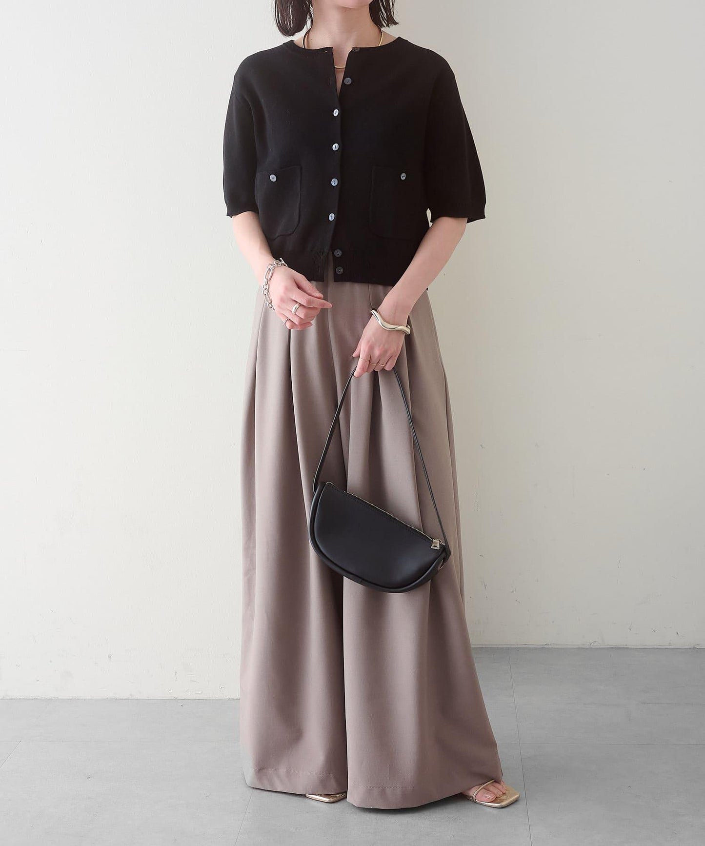 Omekashi 雙褶設計 休閒褲