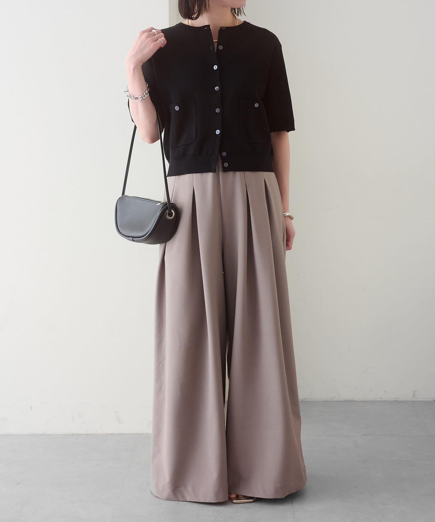 Omekashi 雙褶設計 休閒褲