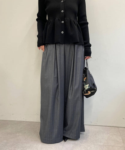 Omekashi 雙褶設計 休閒褲