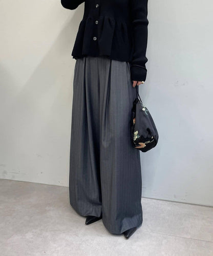 Omekashi 雙褶設計 休閒褲