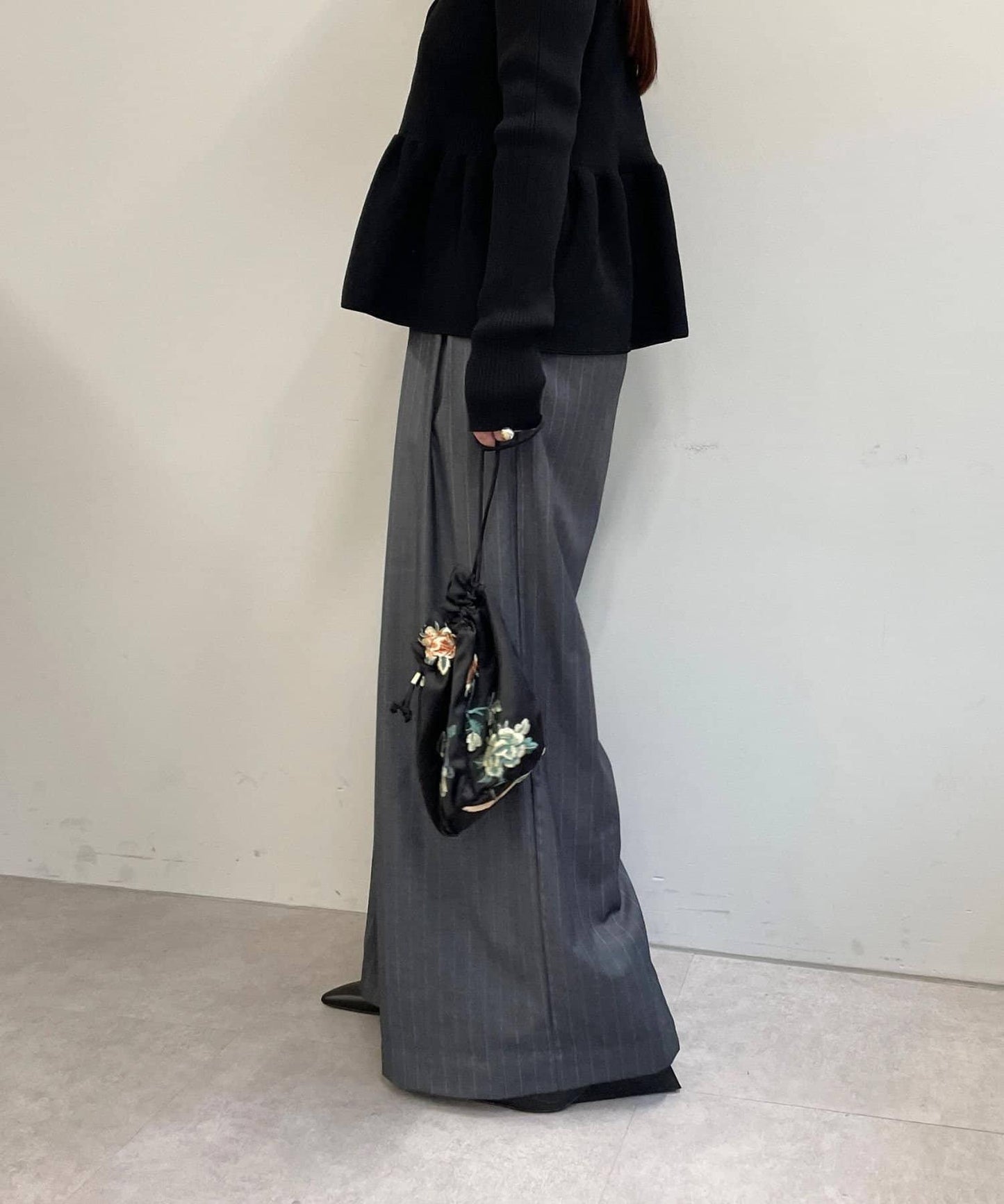 Omekashi 雙褶設計 休閒褲