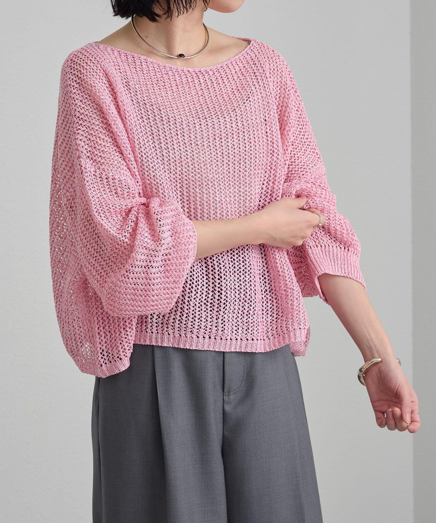 Omekashi 網眼寬鬆針織套頭衫