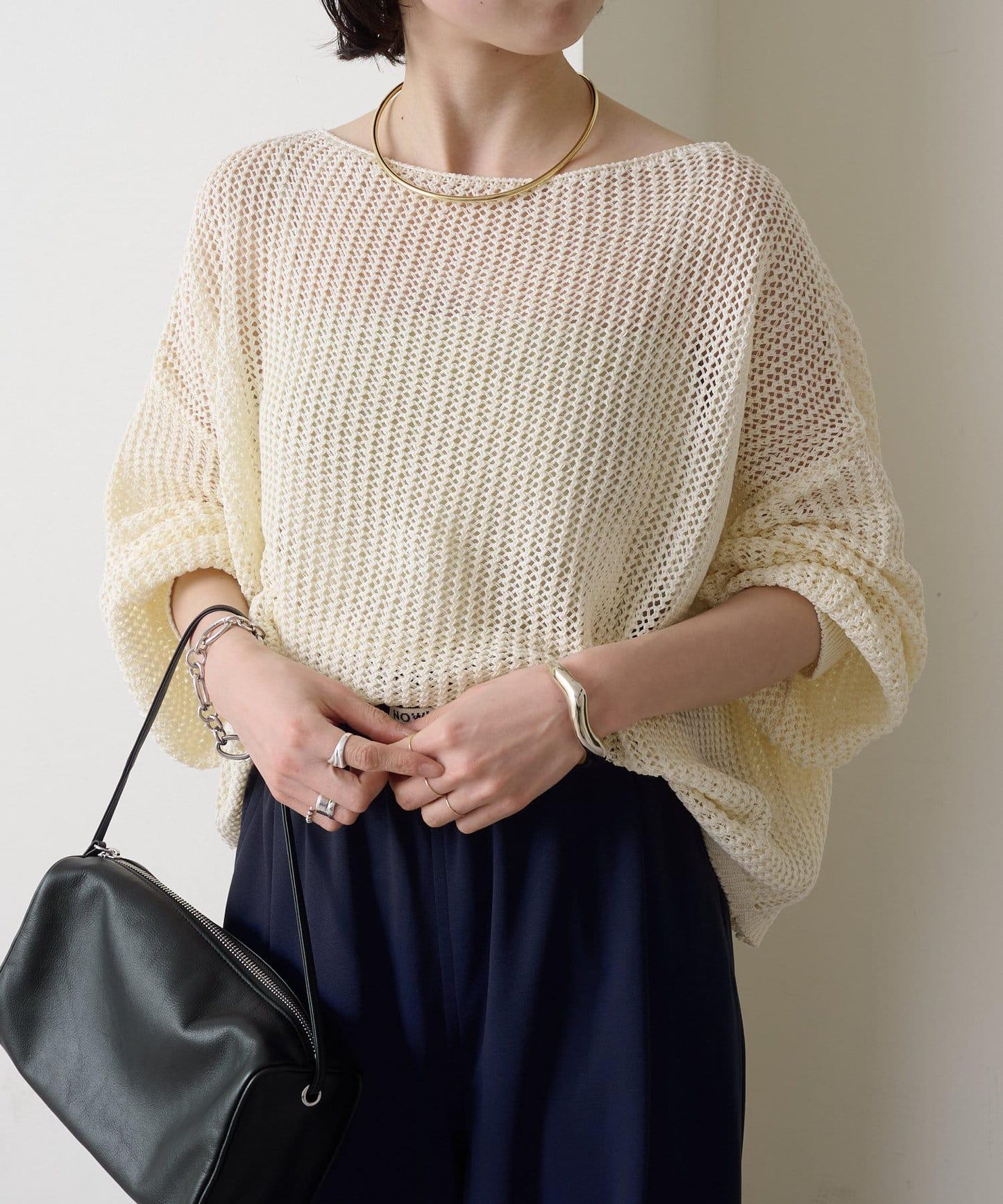 Omekashi 網眼寬鬆針織套頭衫