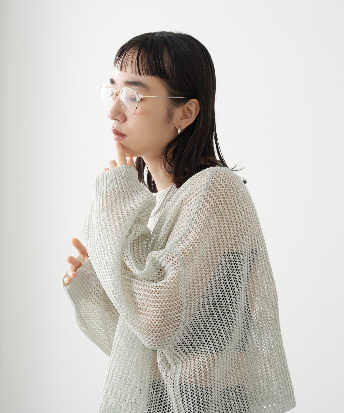 Omekashi 網眼寬鬆針織套頭衫