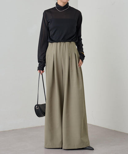 Omekashi 雙褶設計 休閒褲