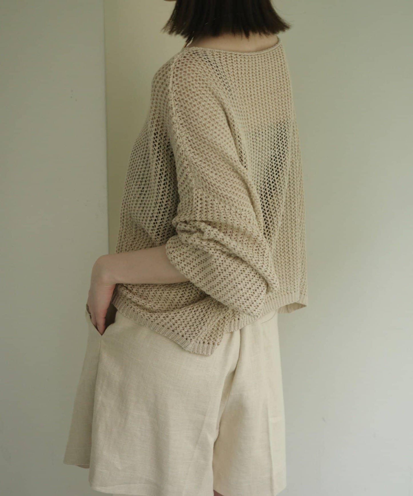 Omekashi 網眼寬鬆針織套頭衫