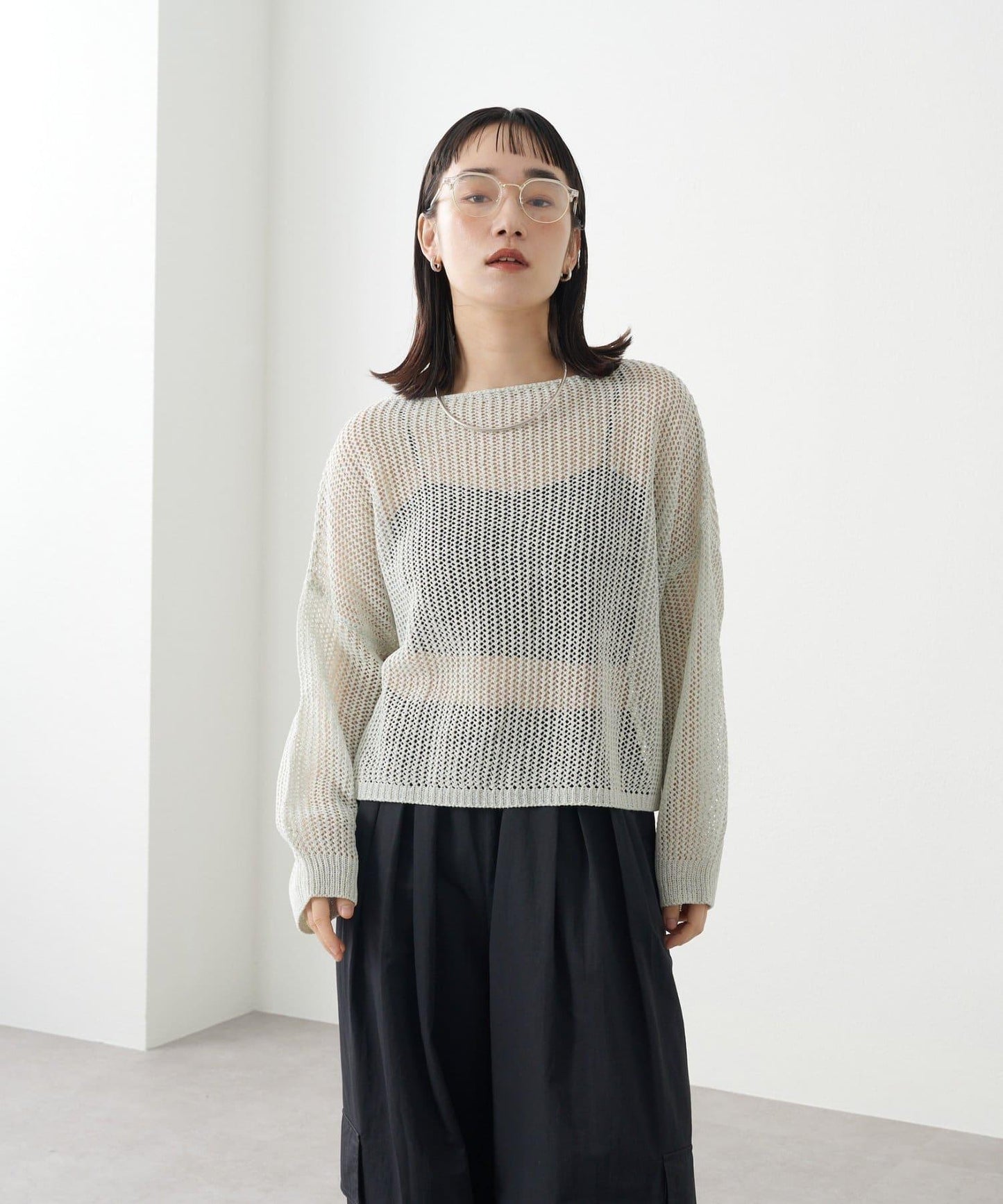 Omekashi 網眼寬鬆針織套頭衫