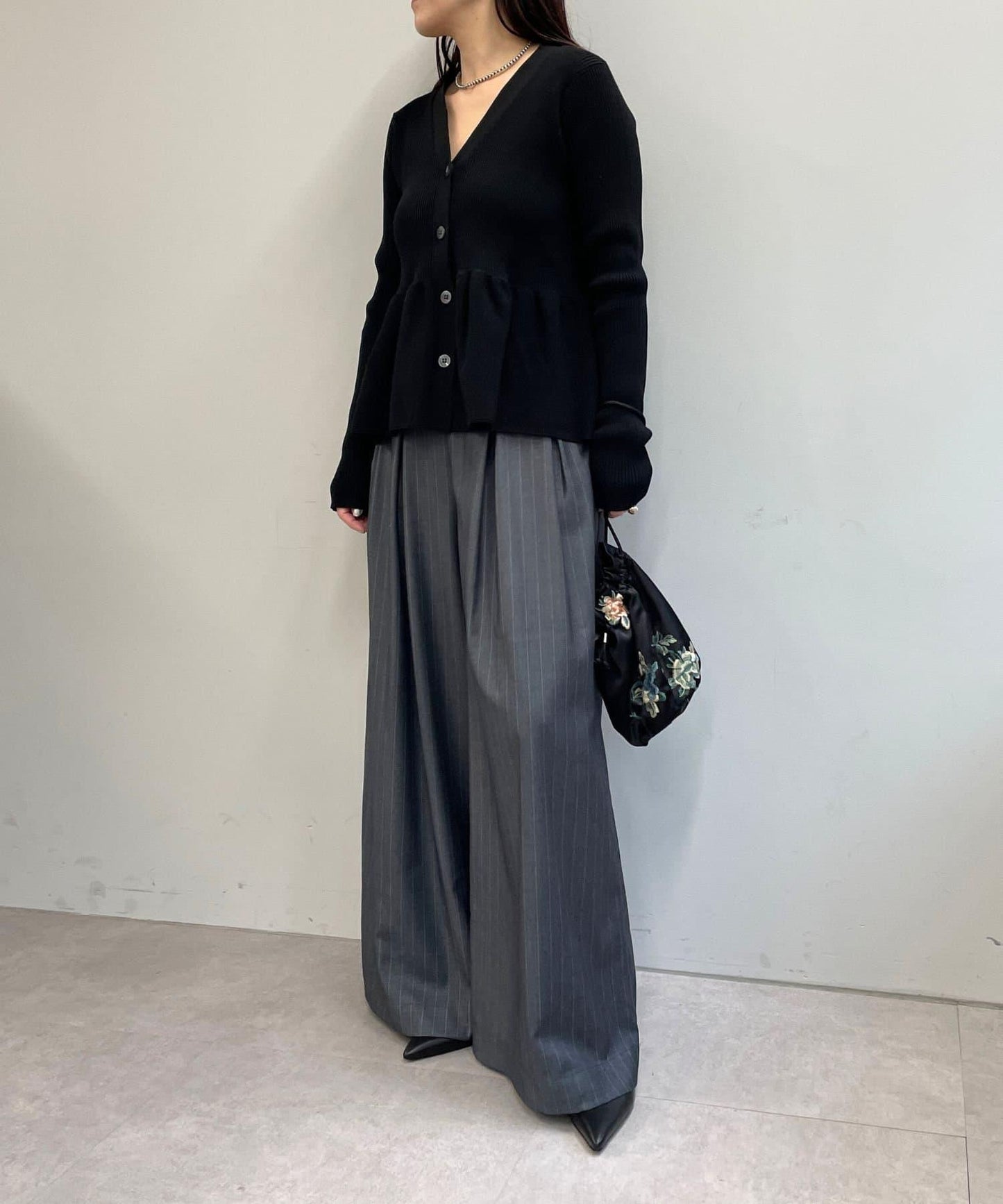 Omekashi 雙褶設計 休閒褲