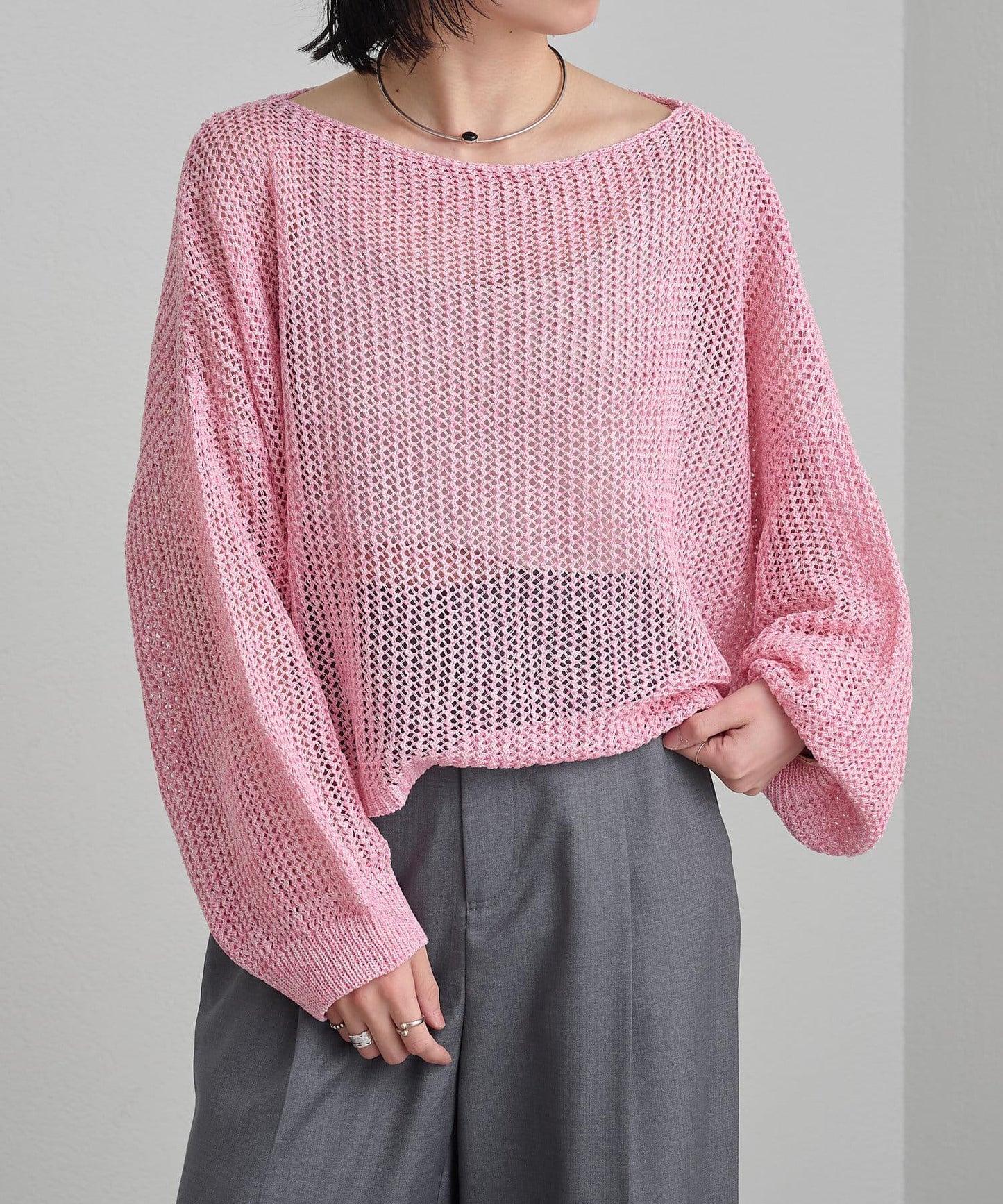 Omekashi 網眼寬鬆針織套頭衫