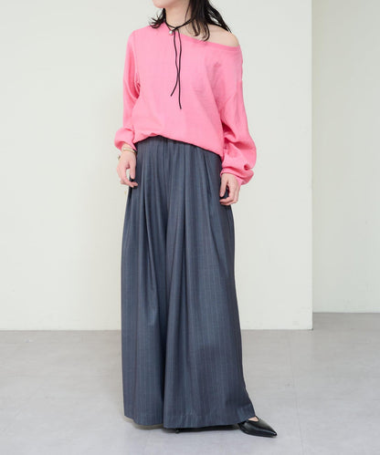 Omekashi 雙褶設計 休閒褲