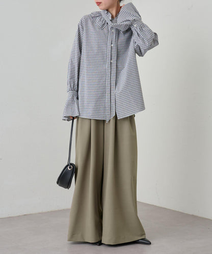 Omekashi 雙褶設計 休閒褲