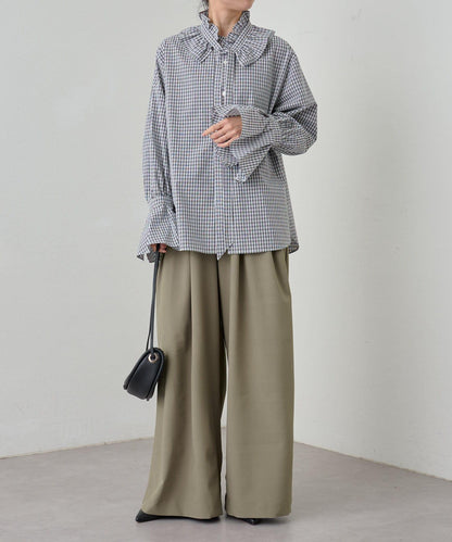 Omekashi 雙褶設計 休閒褲