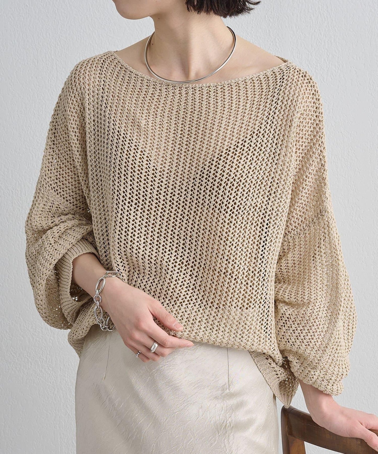 Omekashi 網眼寬鬆針織套頭衫