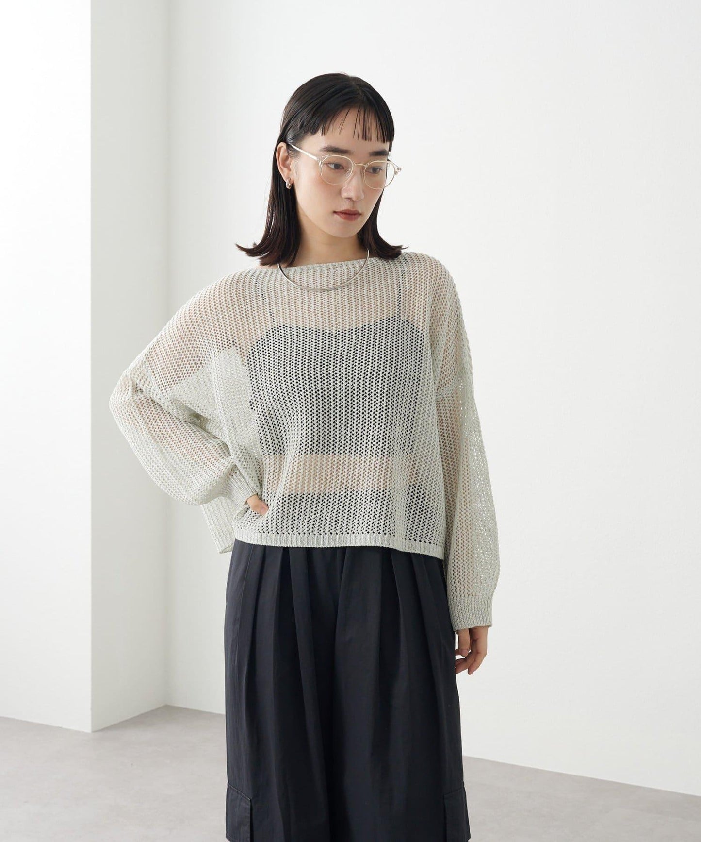 Omekashi 網眼寬鬆針織套頭衫
