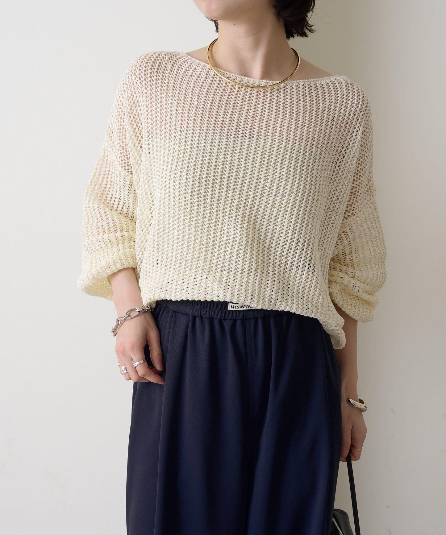 Omekashi 網眼寬鬆針織套頭衫