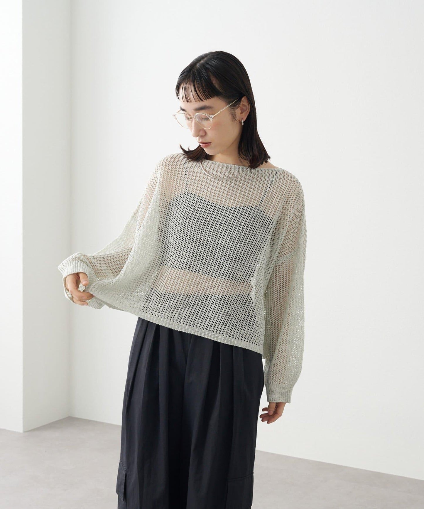 Omekashi 網眼寬鬆針織套頭衫