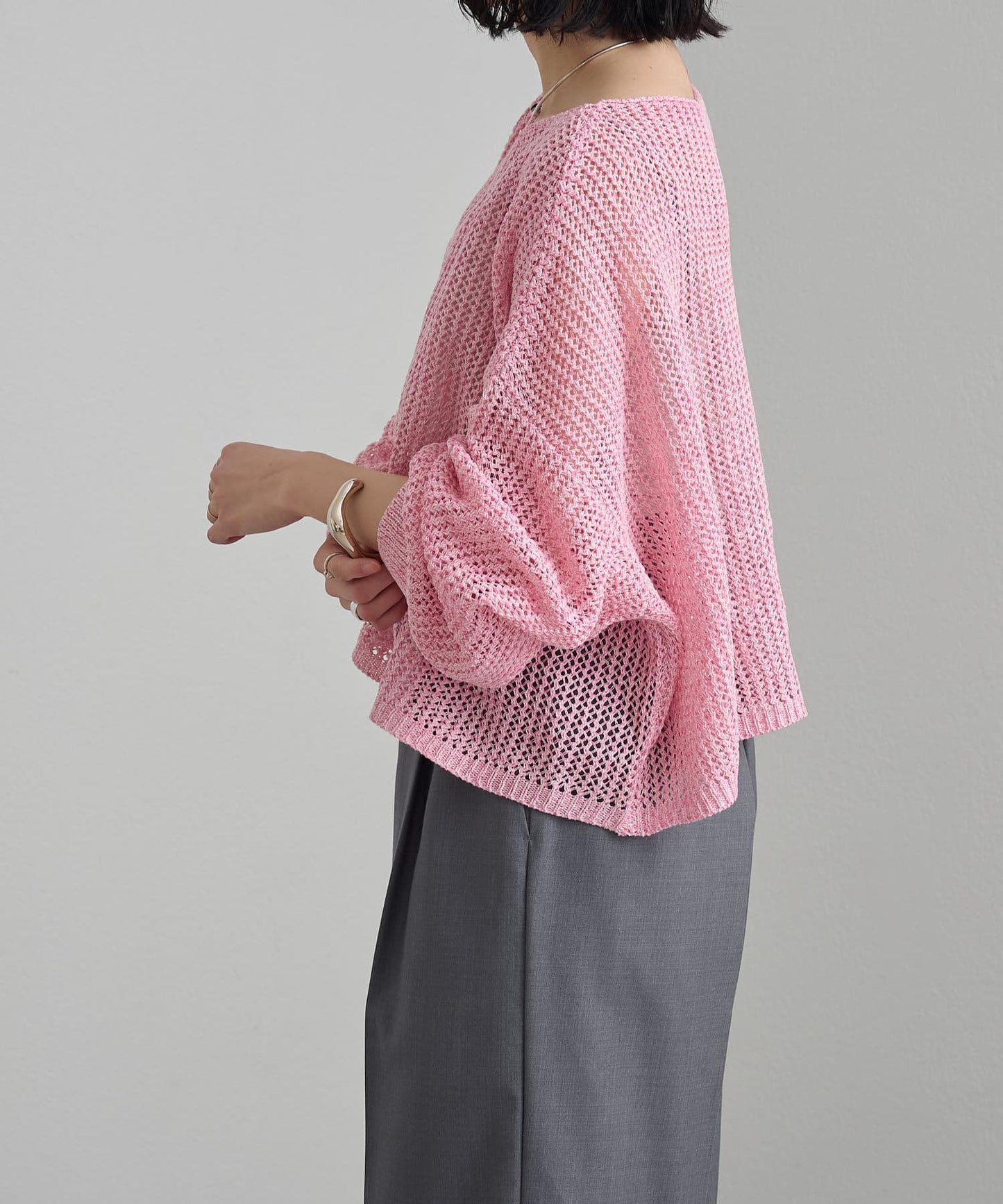 Omekashi 網眼寬鬆針織套頭衫