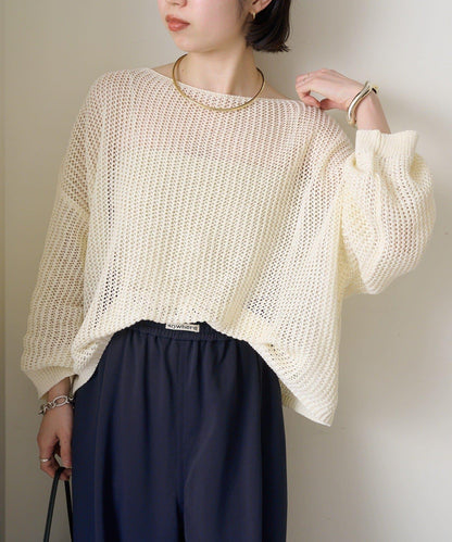 Omekashi 網眼寬鬆針織套頭衫