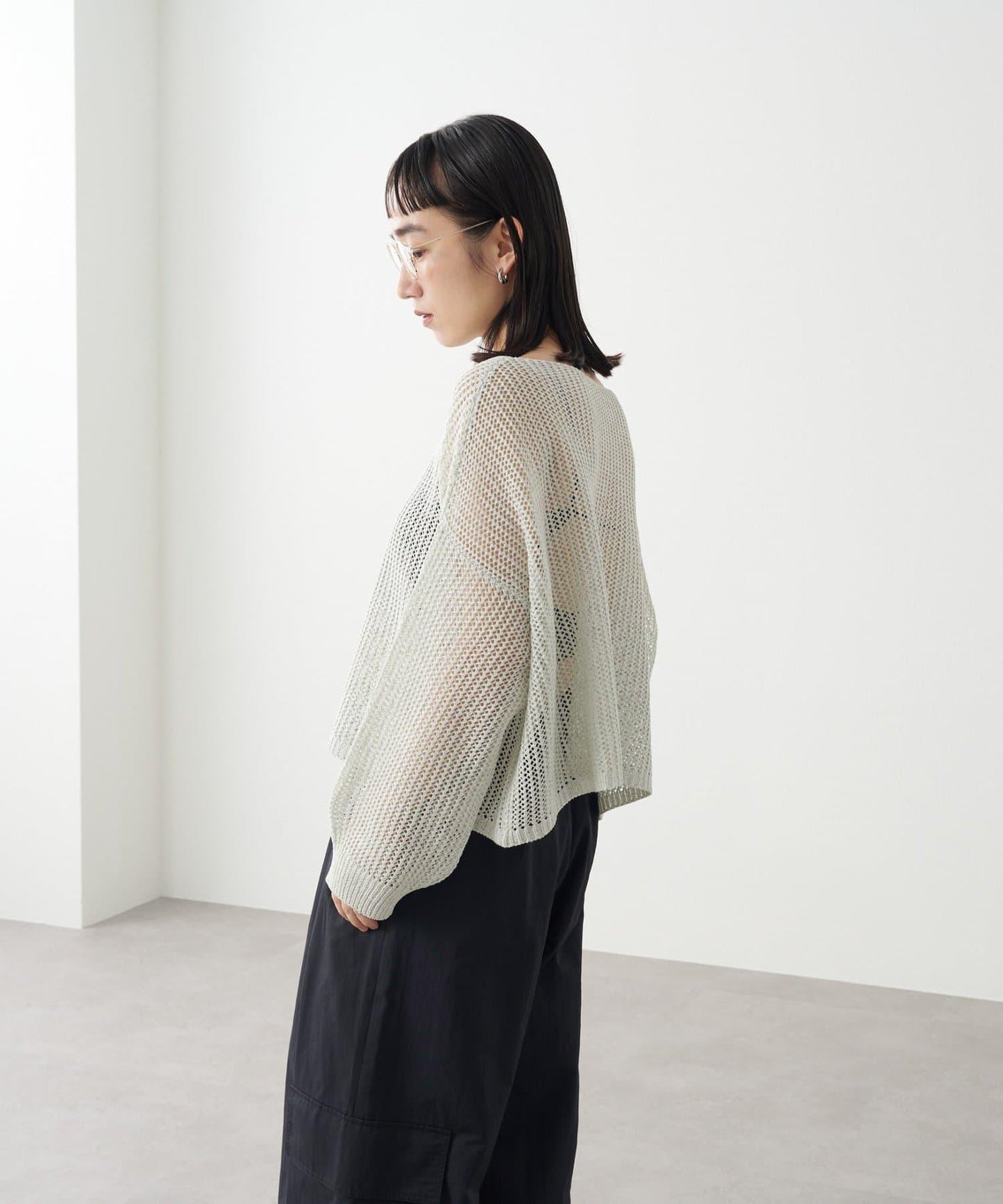Omekashi 網眼寬鬆針織套頭衫