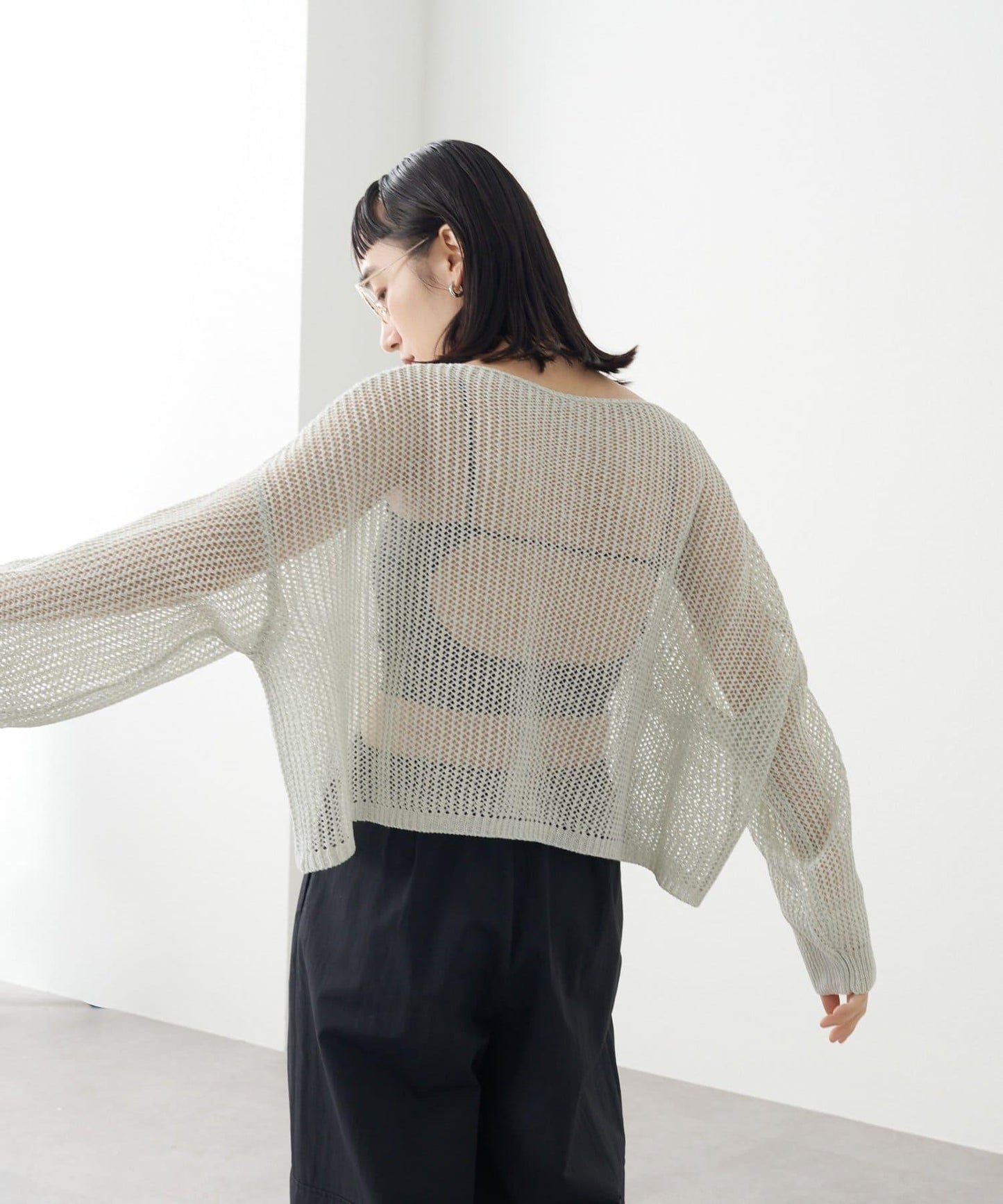 Omekashi 網眼寬鬆針織套頭衫