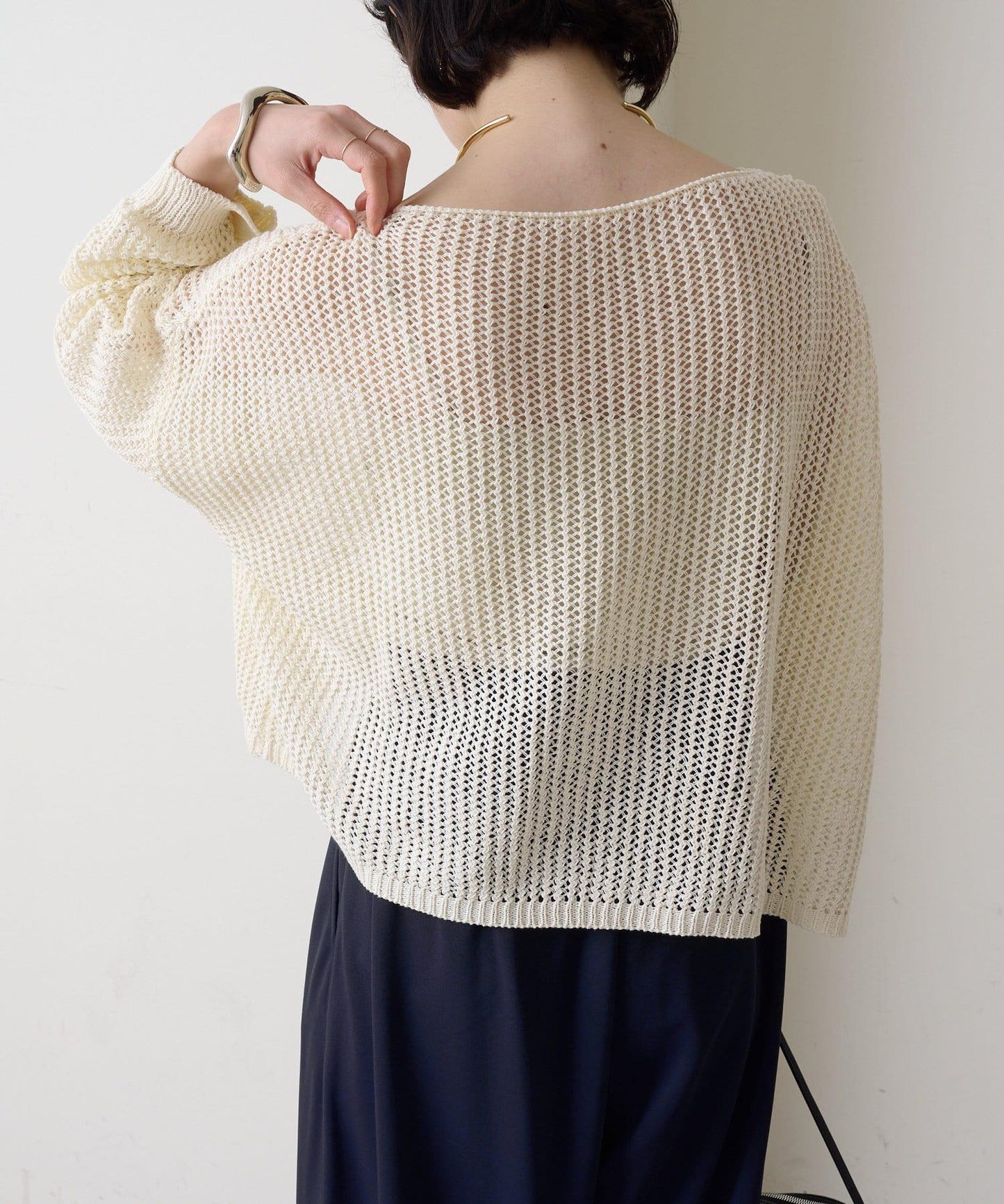 Omekashi 網眼寬鬆針織套頭衫