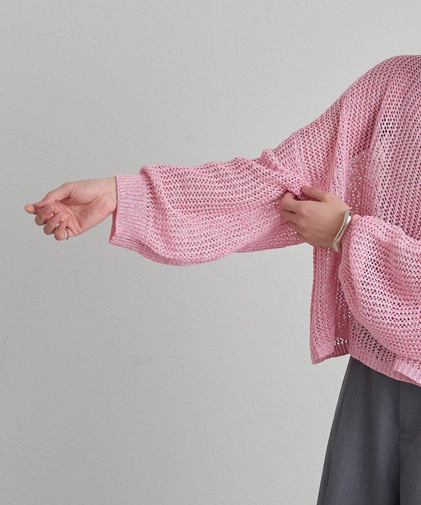 Omekashi 網眼寬鬆針織套頭衫