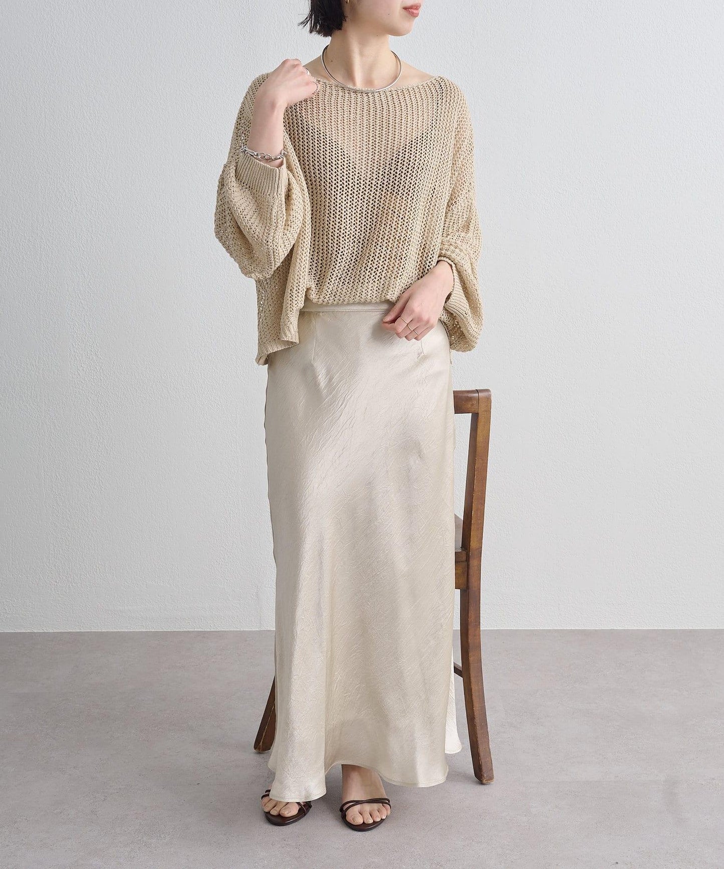 Omekashi 網眼寬鬆針織套頭衫