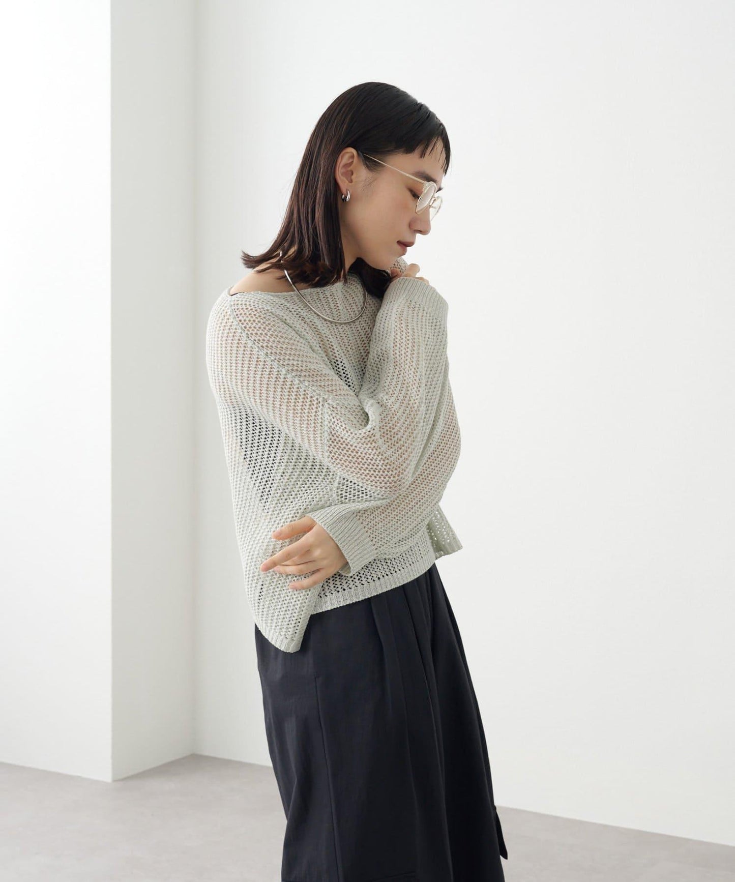 Omekashi 網眼寬鬆針織套頭衫