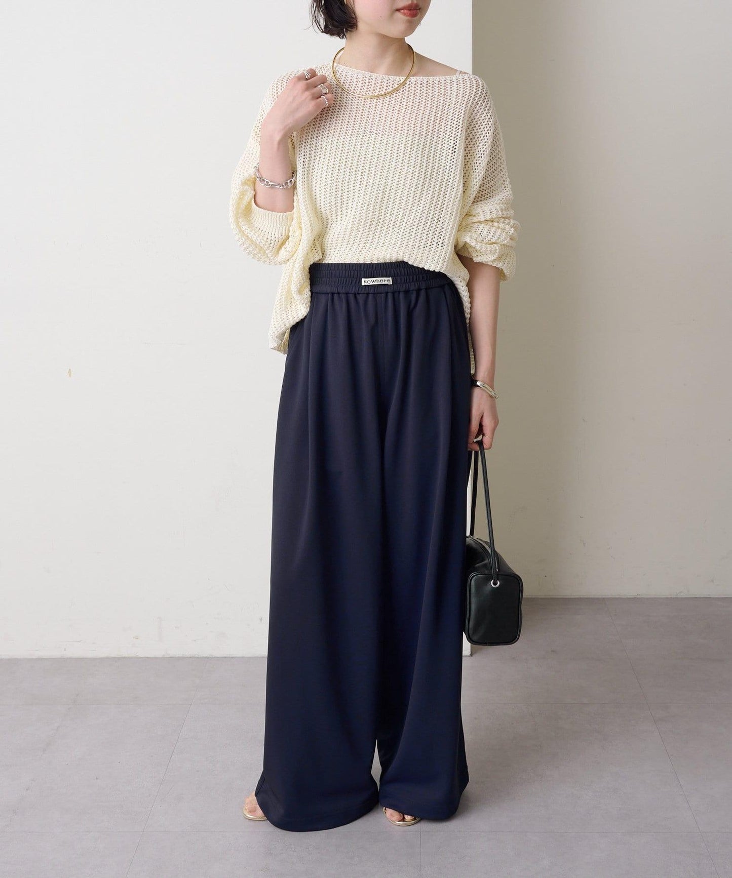 Omekashi 網眼寬鬆針織套頭衫