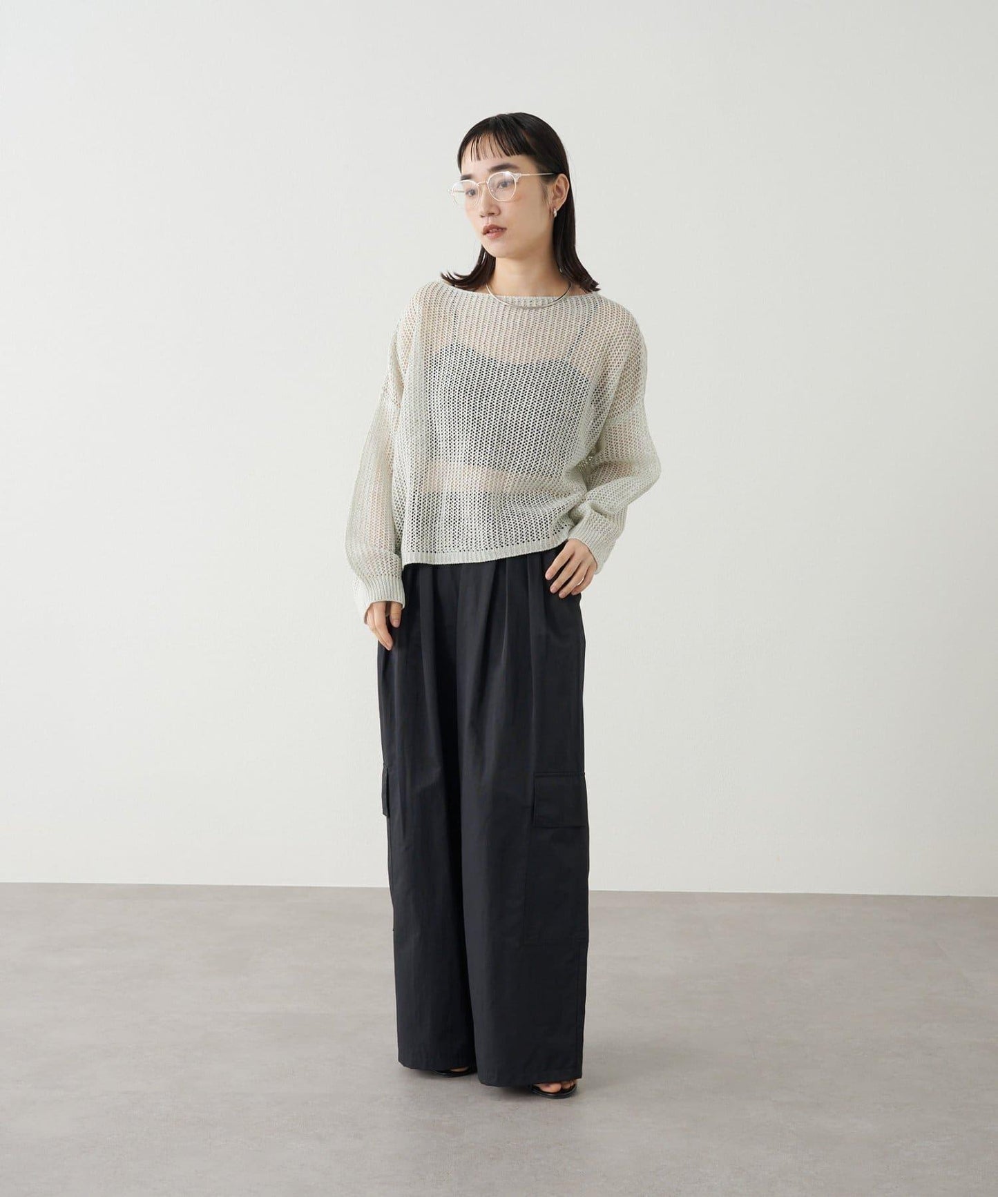 Omekashi 網眼寬鬆針織套頭衫