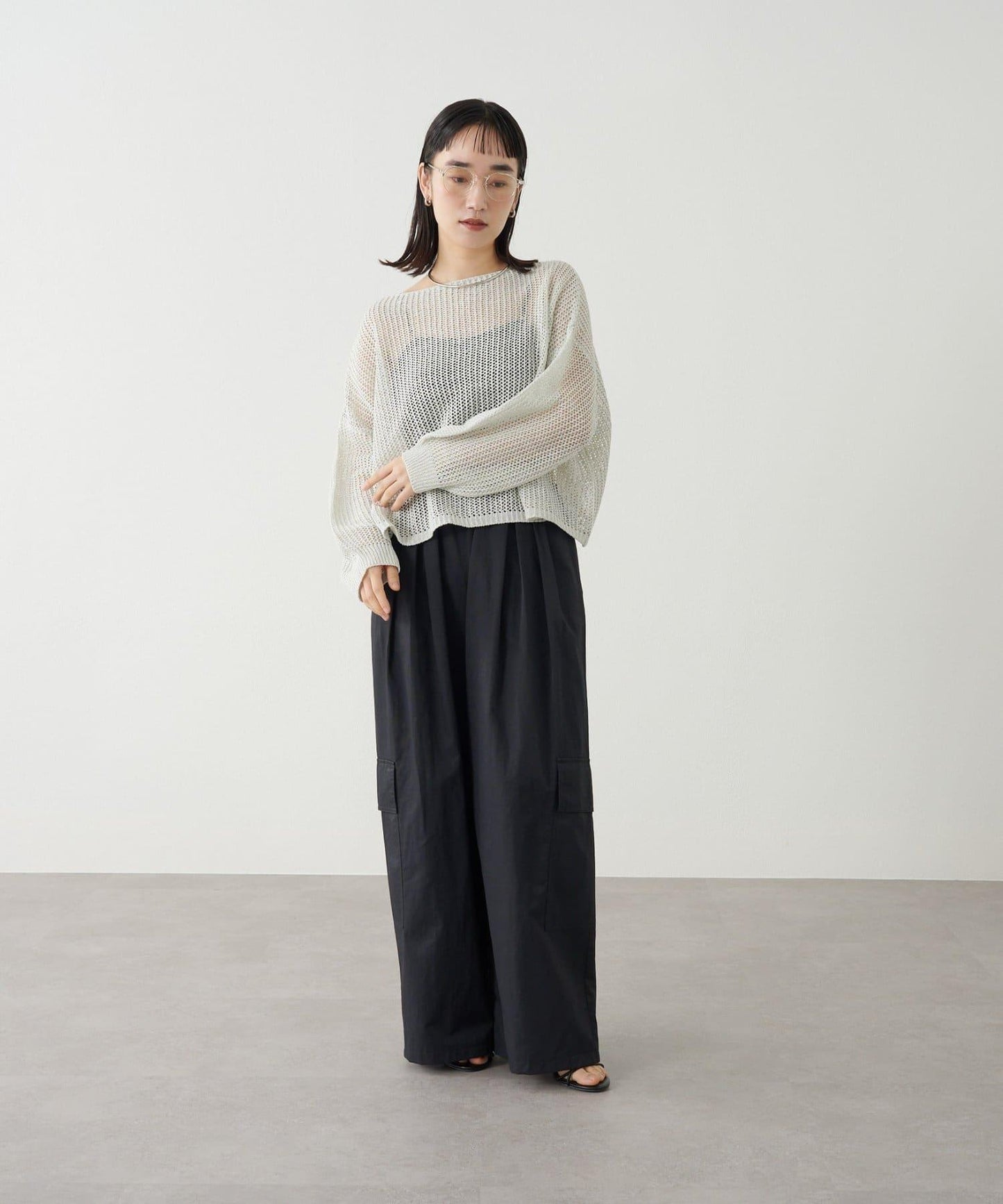 Omekashi 網眼寬鬆針織套頭衫