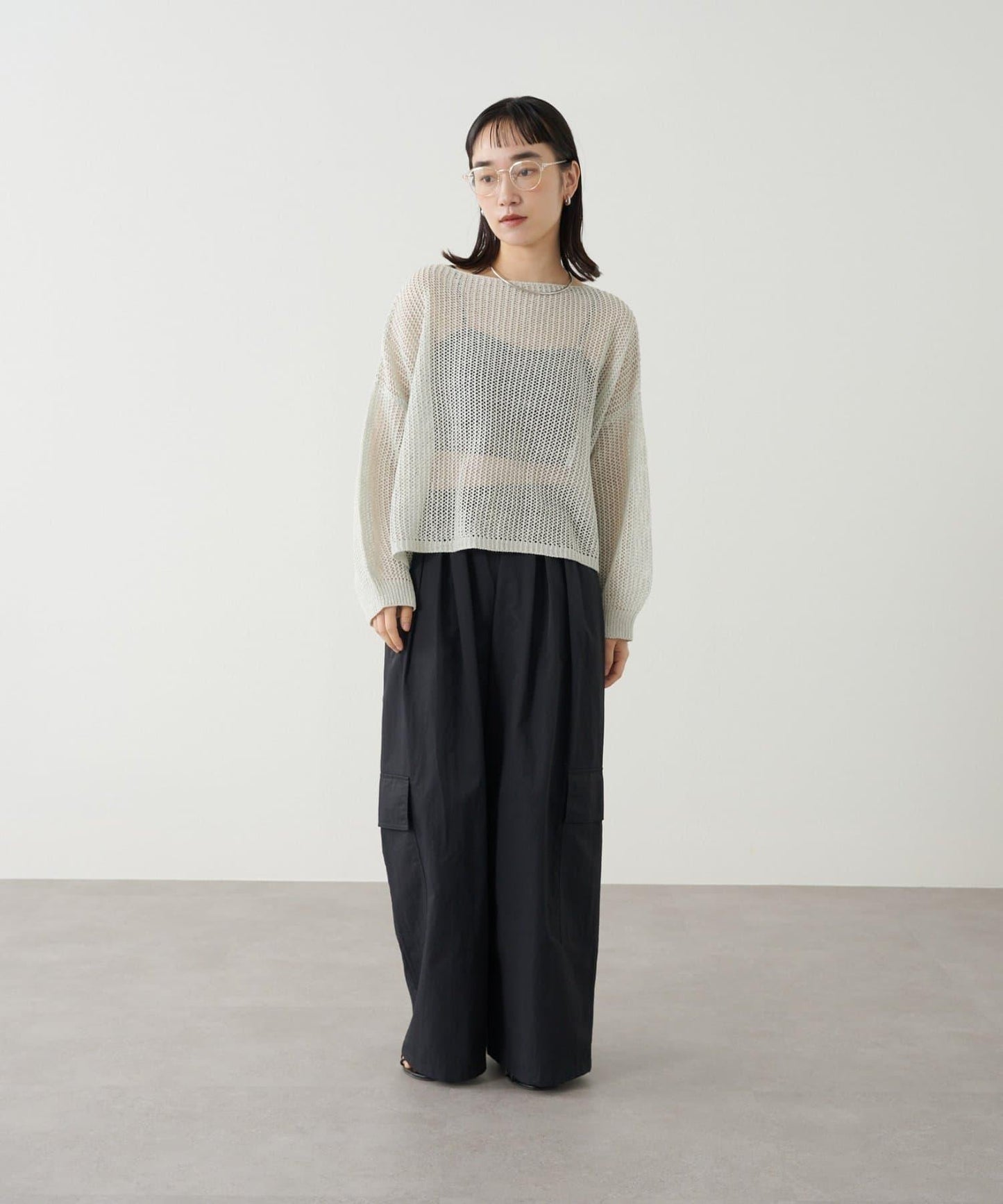 Omekashi 網眼寬鬆針織套頭衫