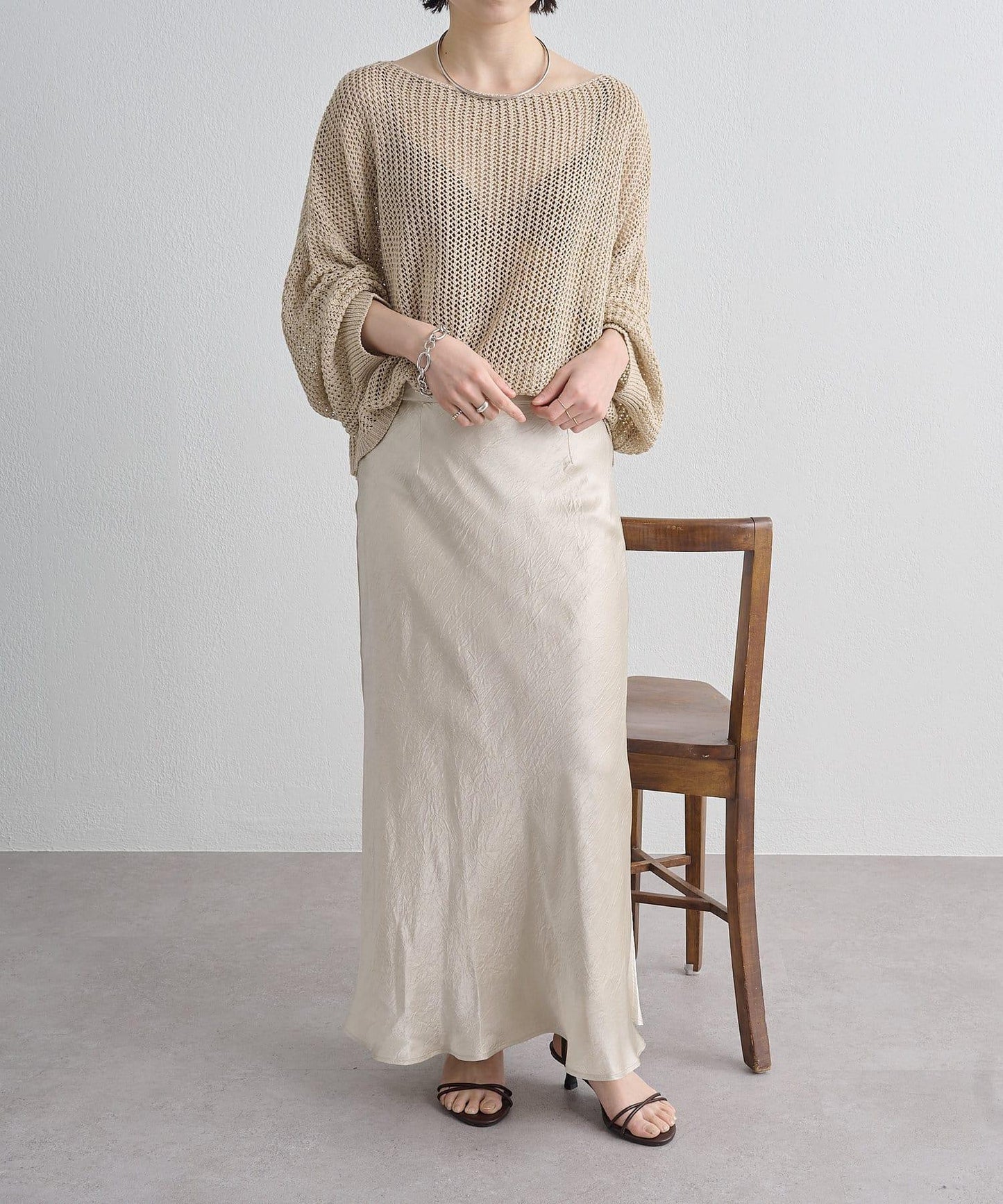 Omekashi 網眼寬鬆針織套頭衫