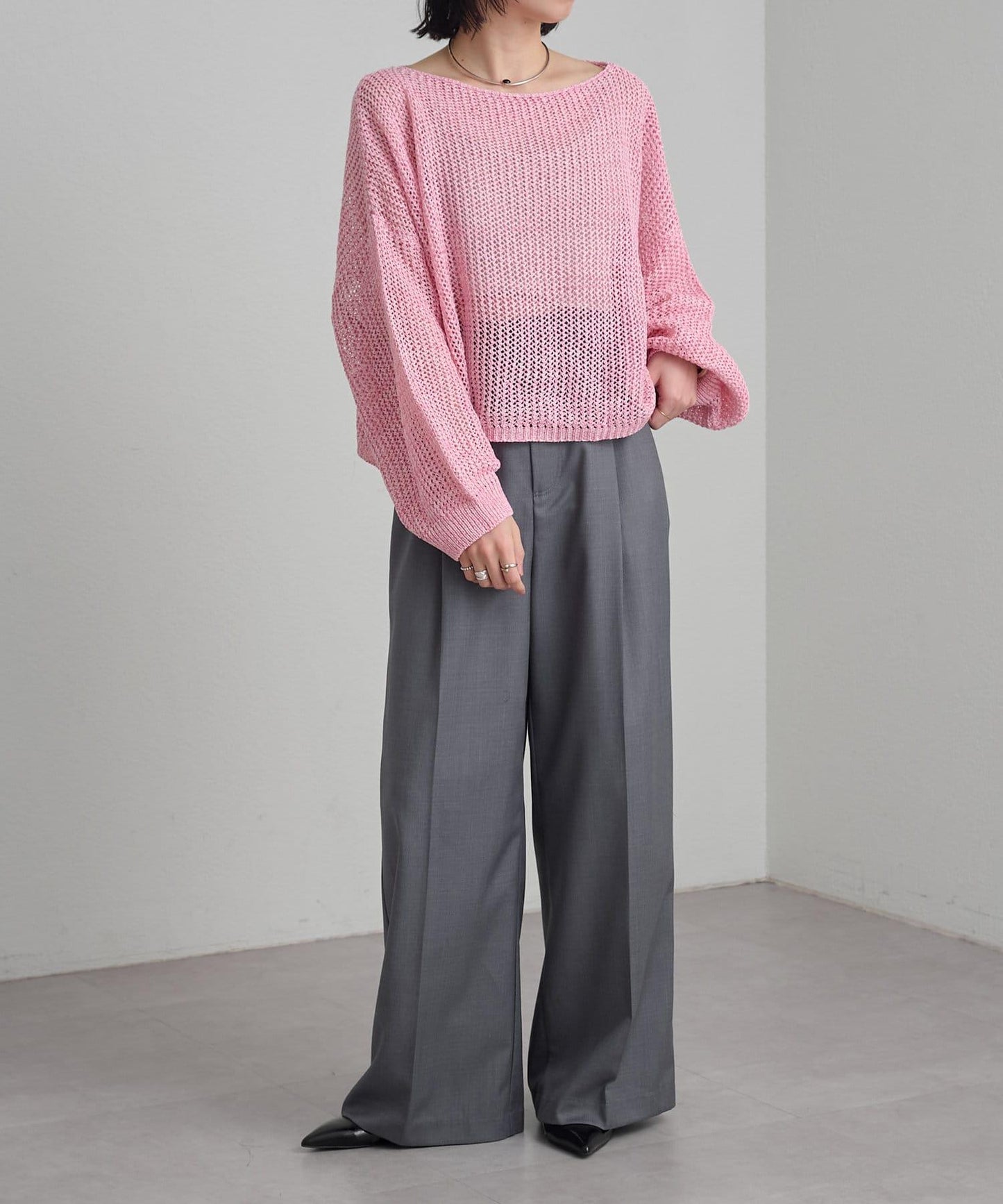 Omekashi 網眼寬鬆針織套頭衫