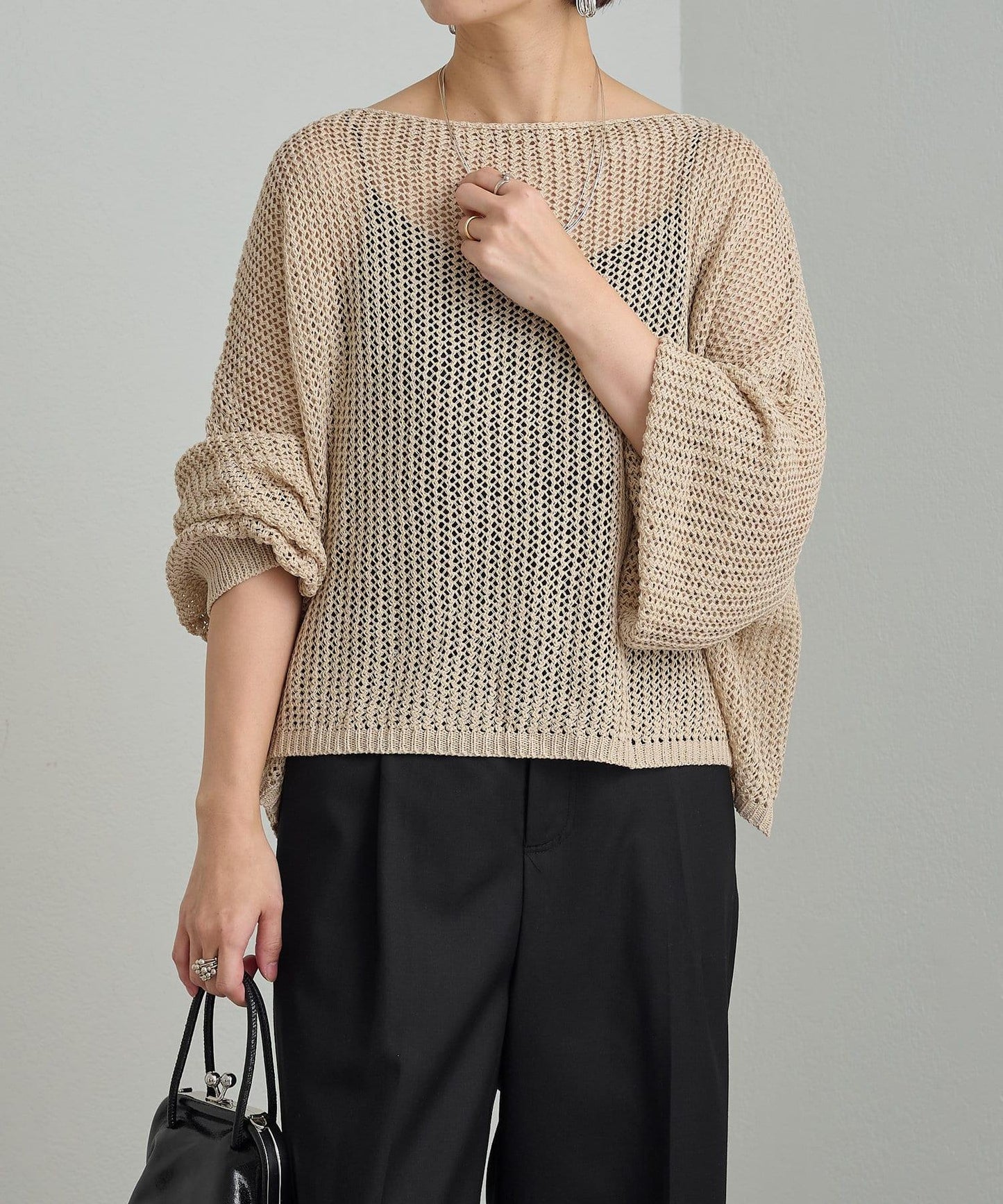 Omekashi 網眼寬鬆針織套頭衫