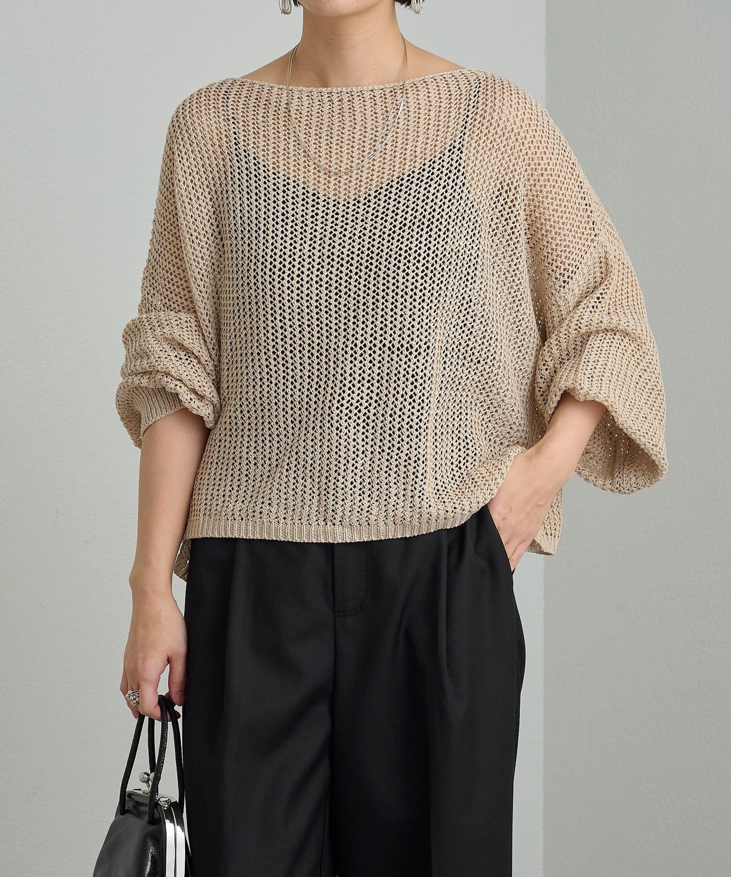 Omekashi 網眼寬鬆針織套頭衫