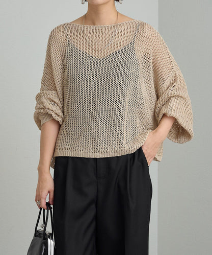 Omekashi 網眼寬鬆針織套頭衫