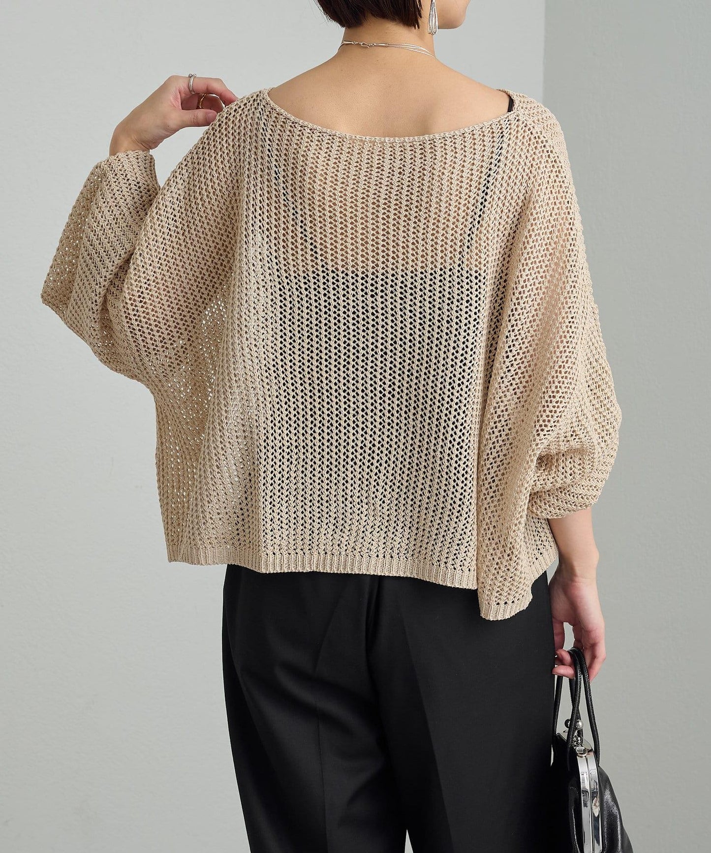 Omekashi 網眼寬鬆針織套頭衫