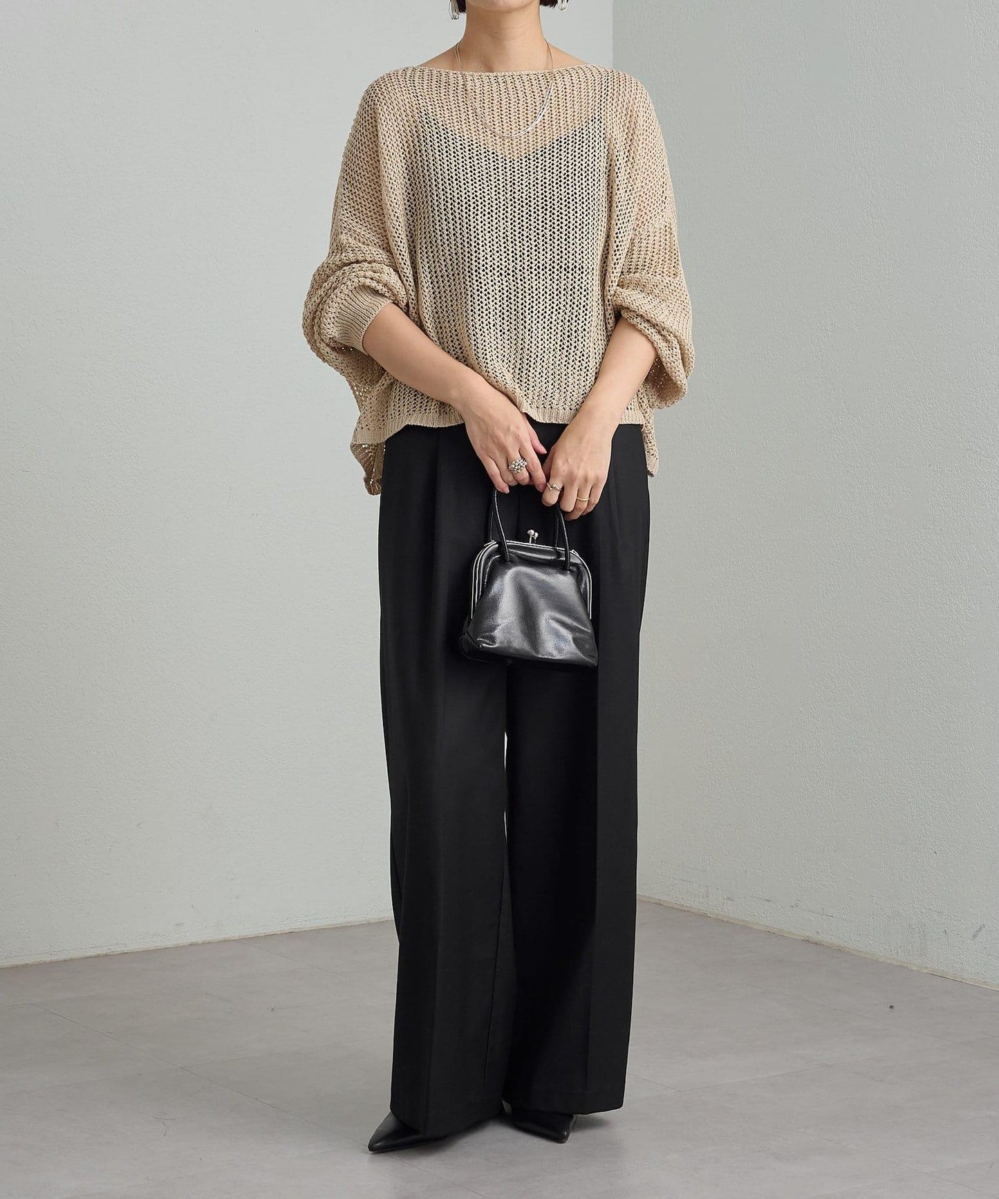 Omekashi 網眼寬鬆針織套頭衫