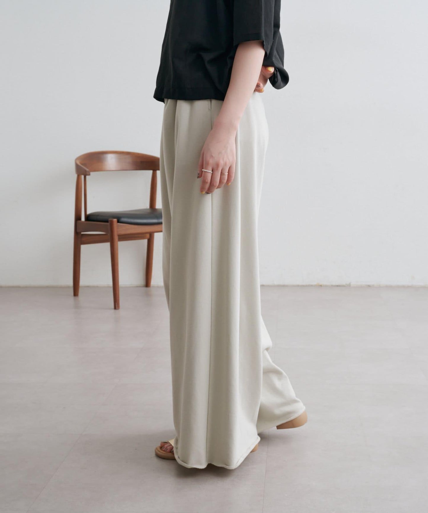 Omekashi 衛衣面料闊腿褲