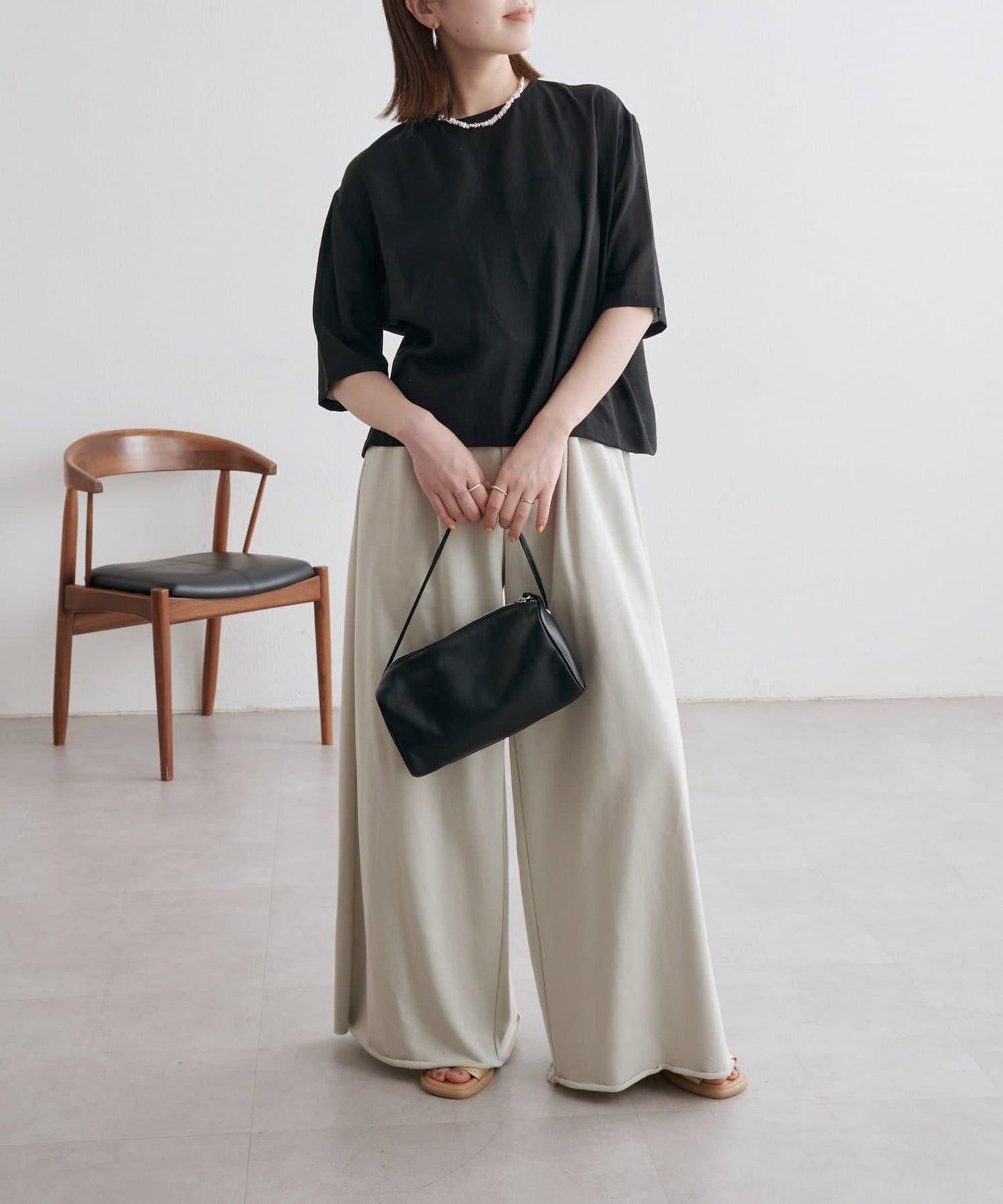 Omekashi 衛衣面料闊腿褲